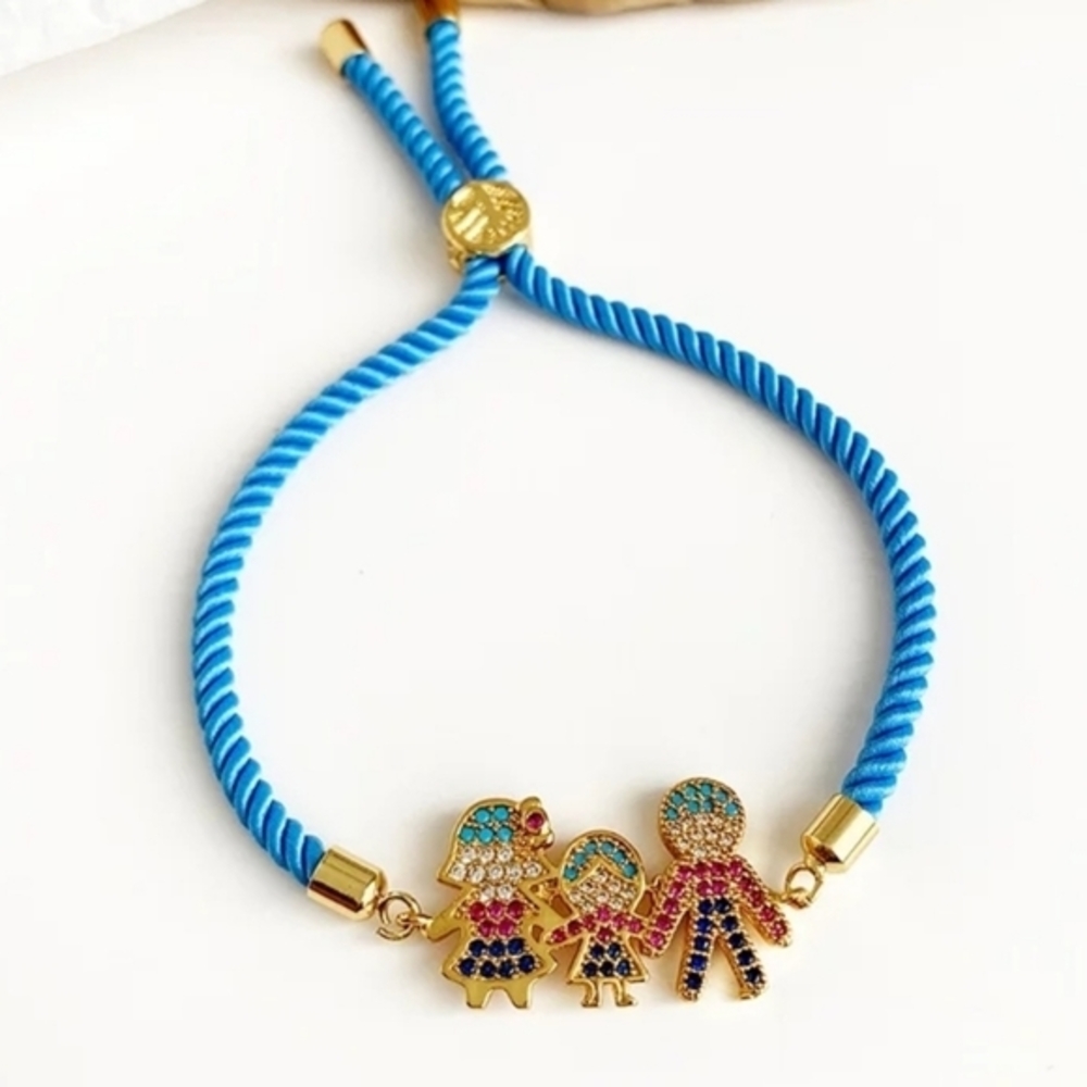 Family gemstone charm bracelet